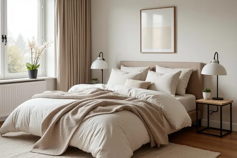 Small bedroom with smarter storage and reduced visual clutter