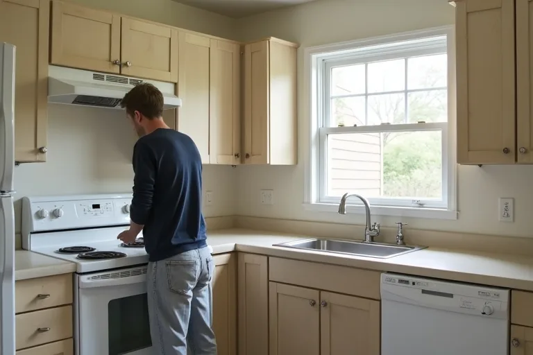 A modest kitchen with everyday wear, suited to a discussion of refresh-level updates and planning