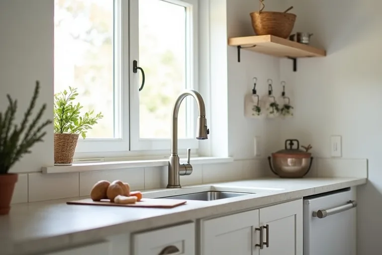A calm interior detail that shows how a few budget decisions can improve a room without remodeling