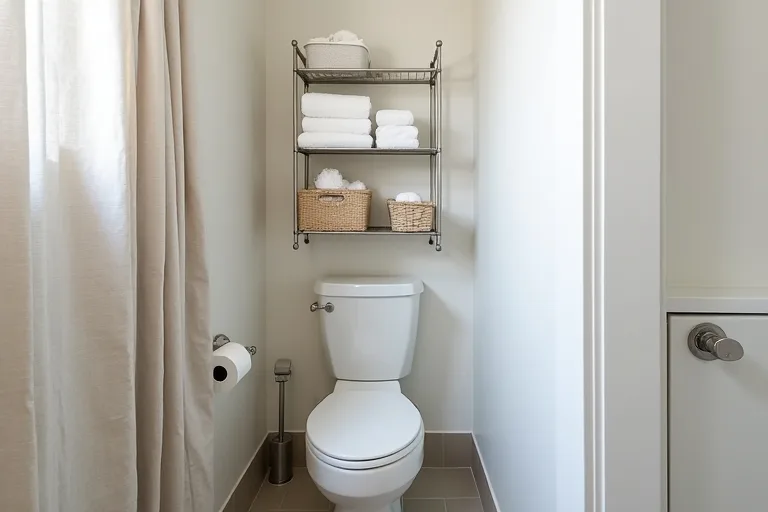 Bathroom fixtures and finish direction in a calm modern bathroom