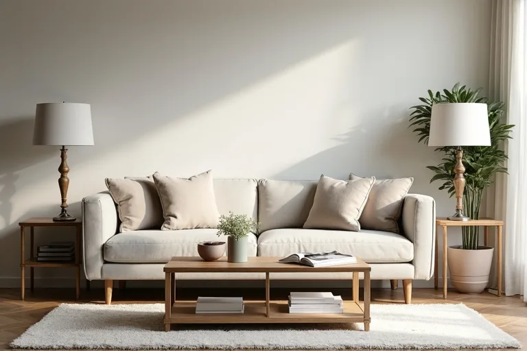 A calm living room seating arrangement showing the kind of layout check that helps before shopping.