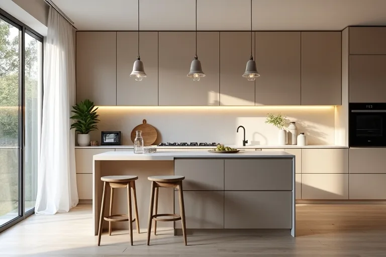 A finished kitchen island with balanced proportions and simple styling in a calm home interior.
