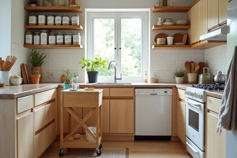 Airtight pantry containers and simple storage solutions used to organise a small kitchen