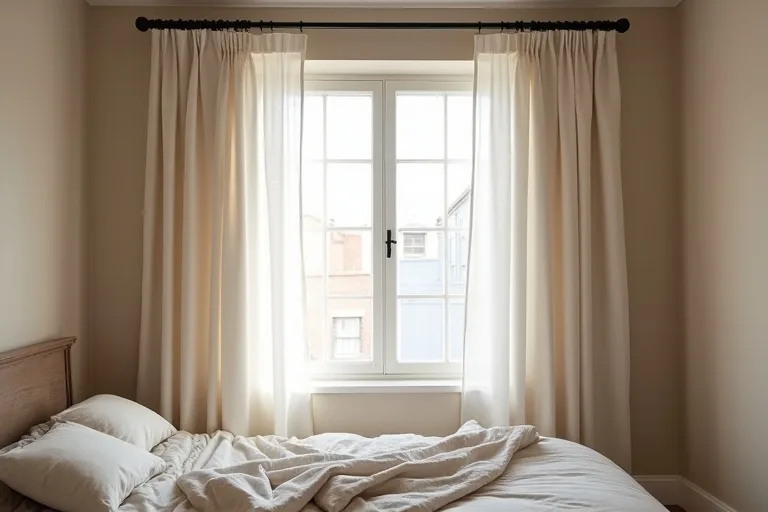 A simple bedroom window treatment that feels balanced and finished without looking overly styled.