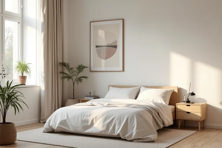 Balanced minimalist room with simple furniture placement and open spacing