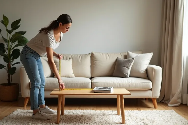 A lived-in living room with comfortable seating and a balanced coffee table arrangement