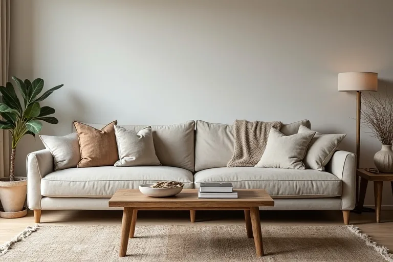 A living room coffee table setup showing books, a throw, and a practical finish that supports everyday use