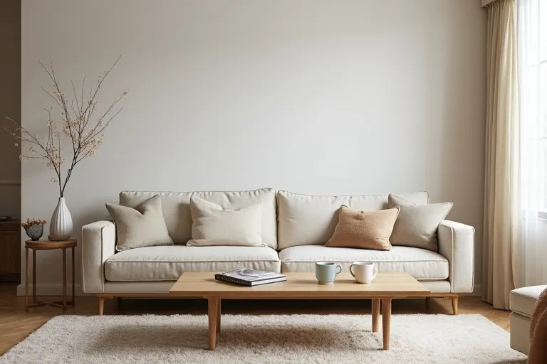 A living room layout with a coffee table shape chosen to support clear movement between seating and walkways.