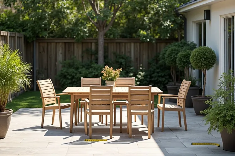 Patio dining seating choices with mixed outdoor chairs arranged around a table