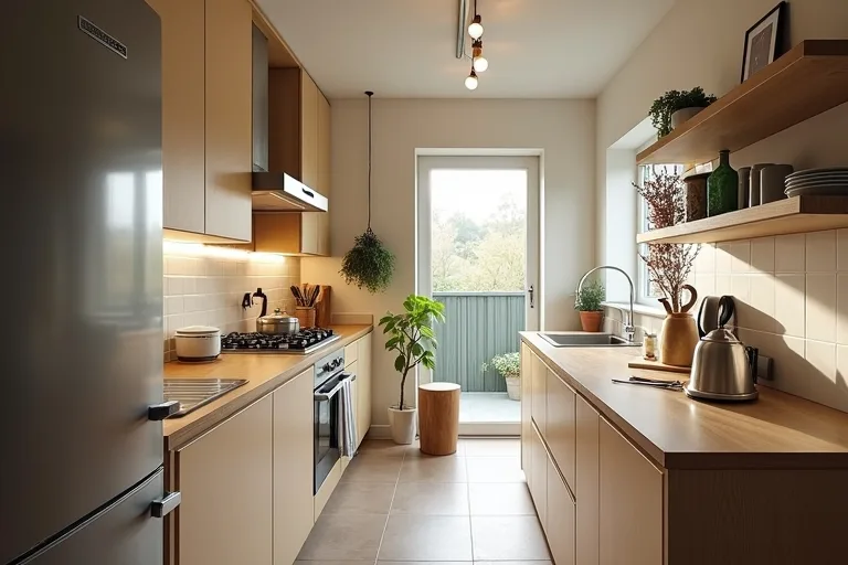 A lived-in kitchen where lighting decisions need to work around table placement and everyday circulation.